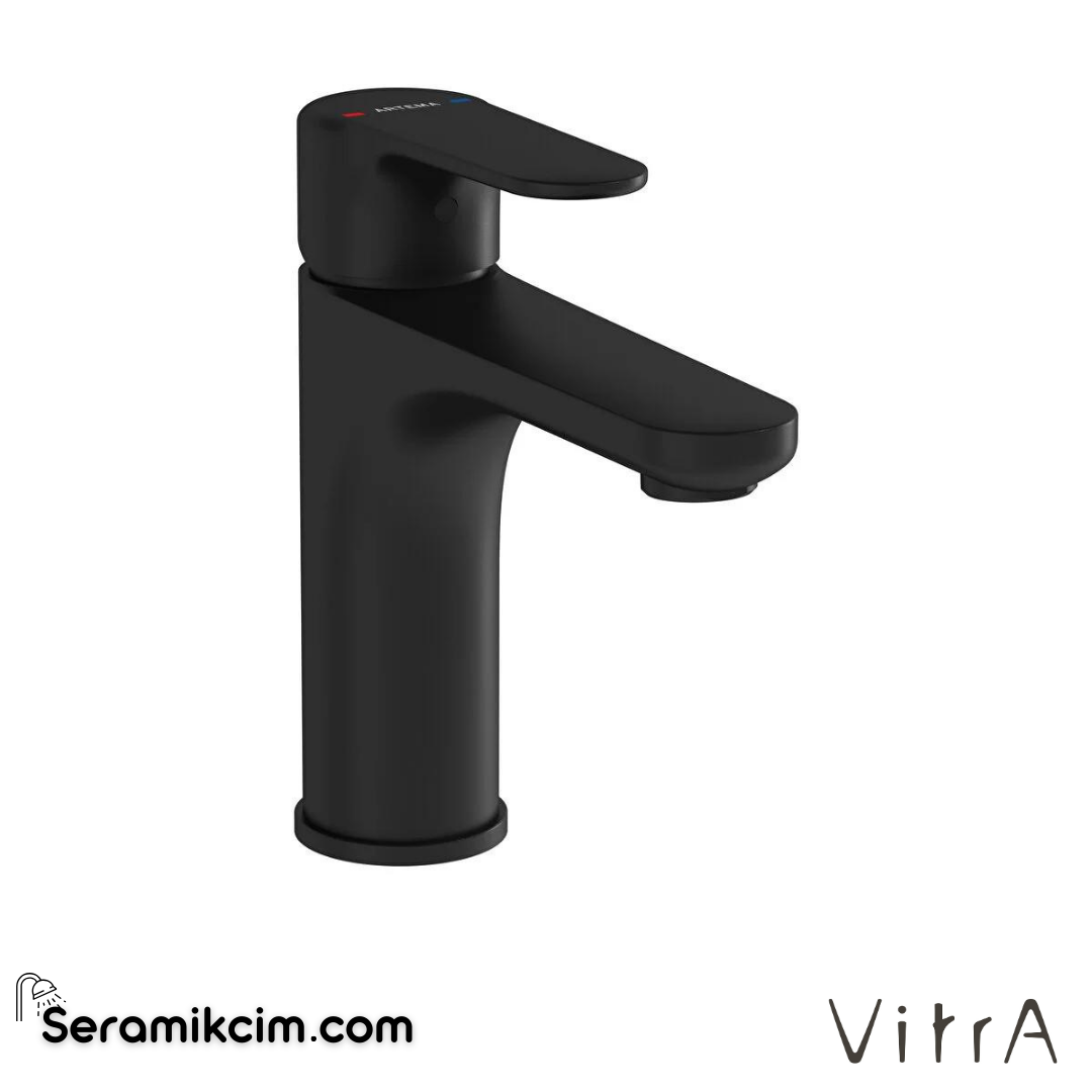 Vitra Root Round Lavabo Bataryası (Yüksek), Mat Siyah - A4270636