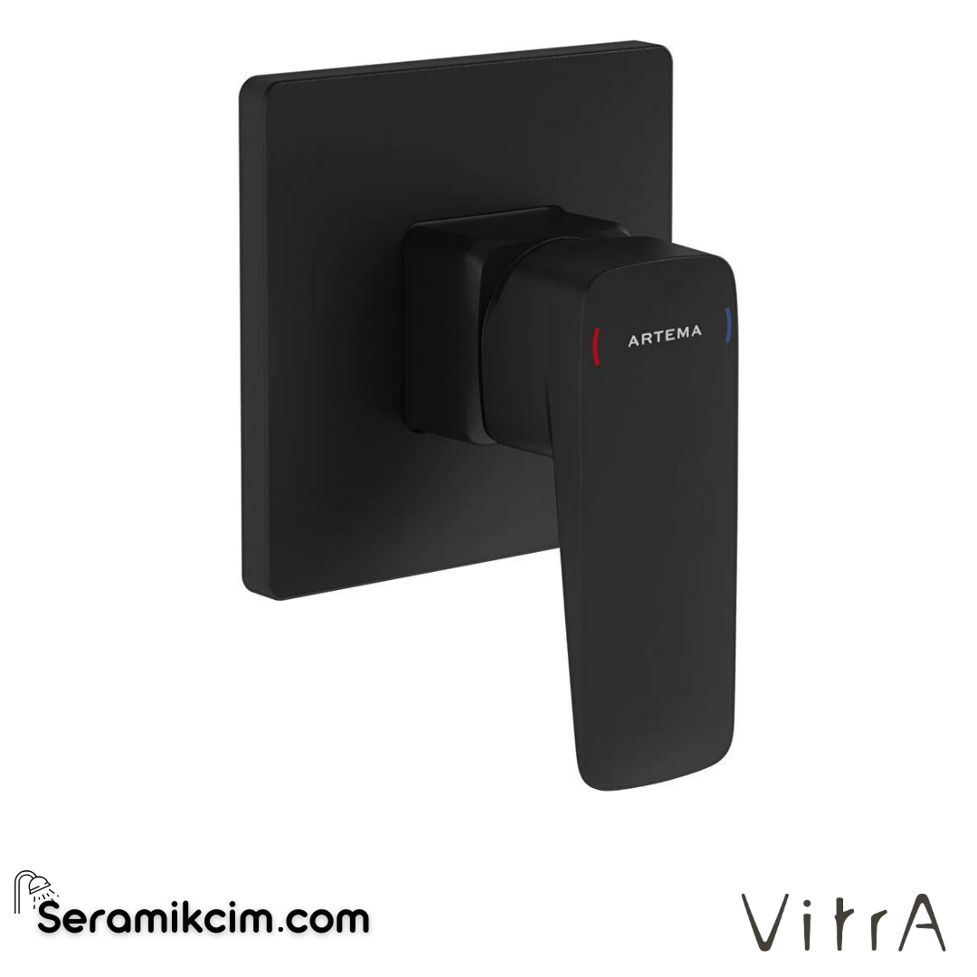 Vitra Root Square Ankastre Duş Bataryası  (Sıva Üstü Grubu), Mat Siyah - A4275136