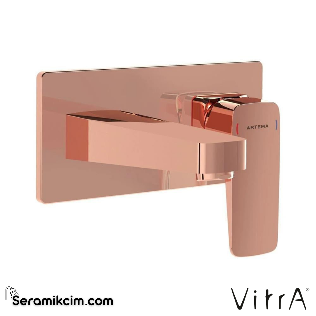 Vitra Root Square Ankastre Lavabo Bataryası (Sıva Üstü Grubu) Soft Bakır A4273829 - A4273829
