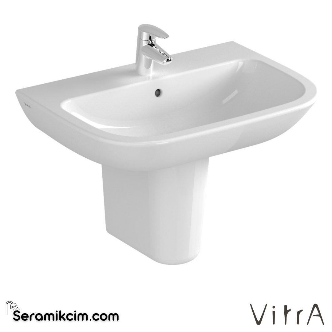 Vitra S20 Lavabo 65X47 Cm Tek Armatür Delikli, Su Taşma Delikli, Beyaz - 5504L003-0001
