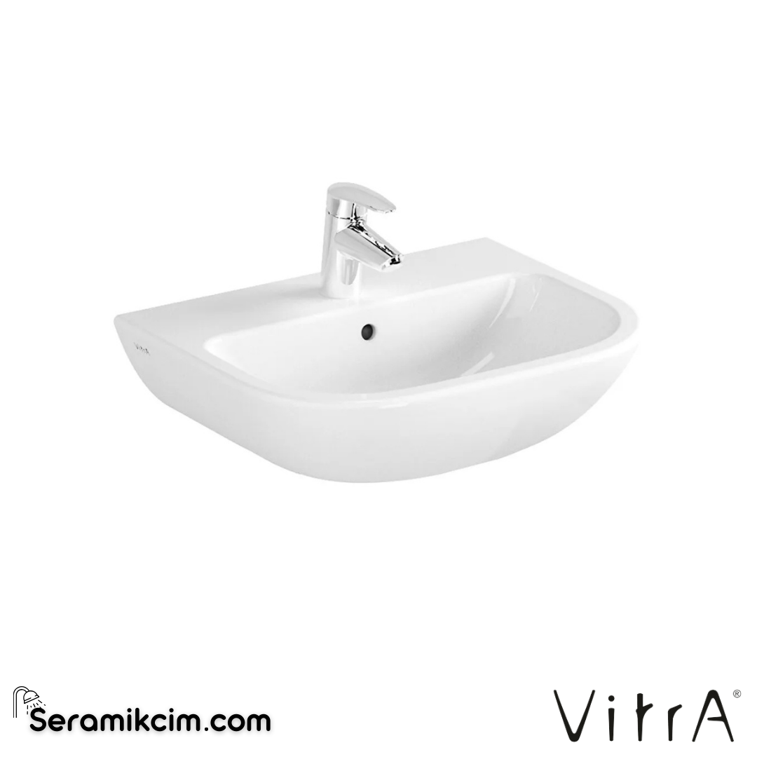 Vitra S20 Lavabo Kompakt, 50X42 Cm Tek Armatür Delikli, Su Taşma Delikli, Beyaz - 5501L003-0001