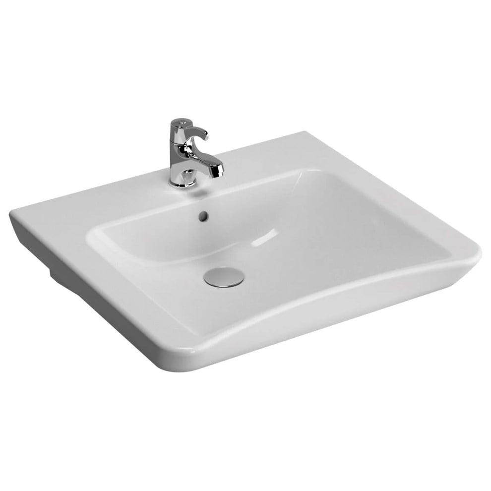 VitrA S20 Lavabo Özel İhtiyaç, 60x55 cm Armatür Deliksiz, Su Taşma Delikli, Beyaz - 5289B003-0012