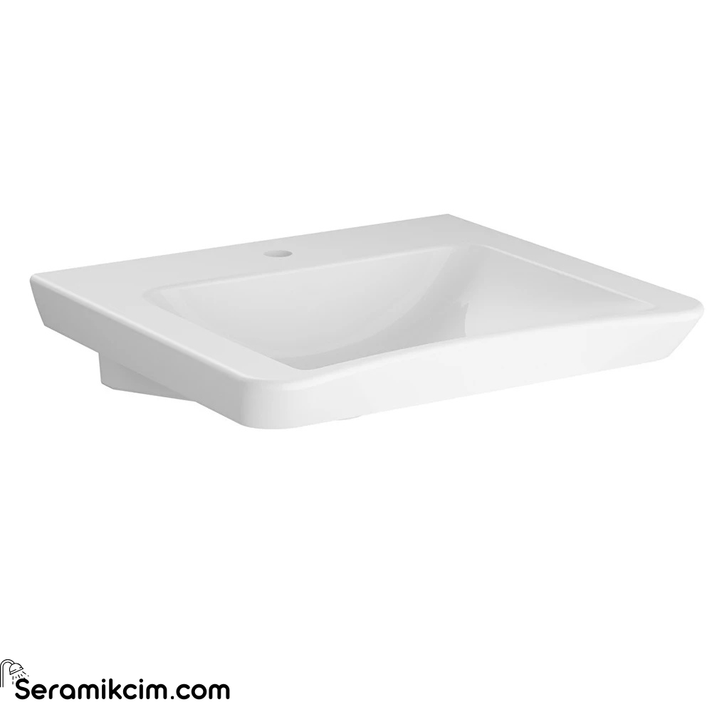 Vitra S20 Lavabo Özel İhtiyaç, 60X55 Cm Tek Armatür Delikli, Su Taşma Deliksiz, Beyaz