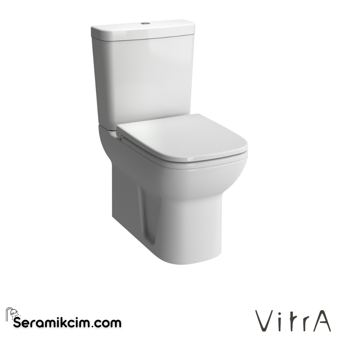 Vitra S20 Takım Klozet Duvara Tam Dayalı, 62 Cm Taharet Borulu, Taharet Borusu Girişi Sıva Altı Uygulamalı, Beyaz - 5512L003-0610