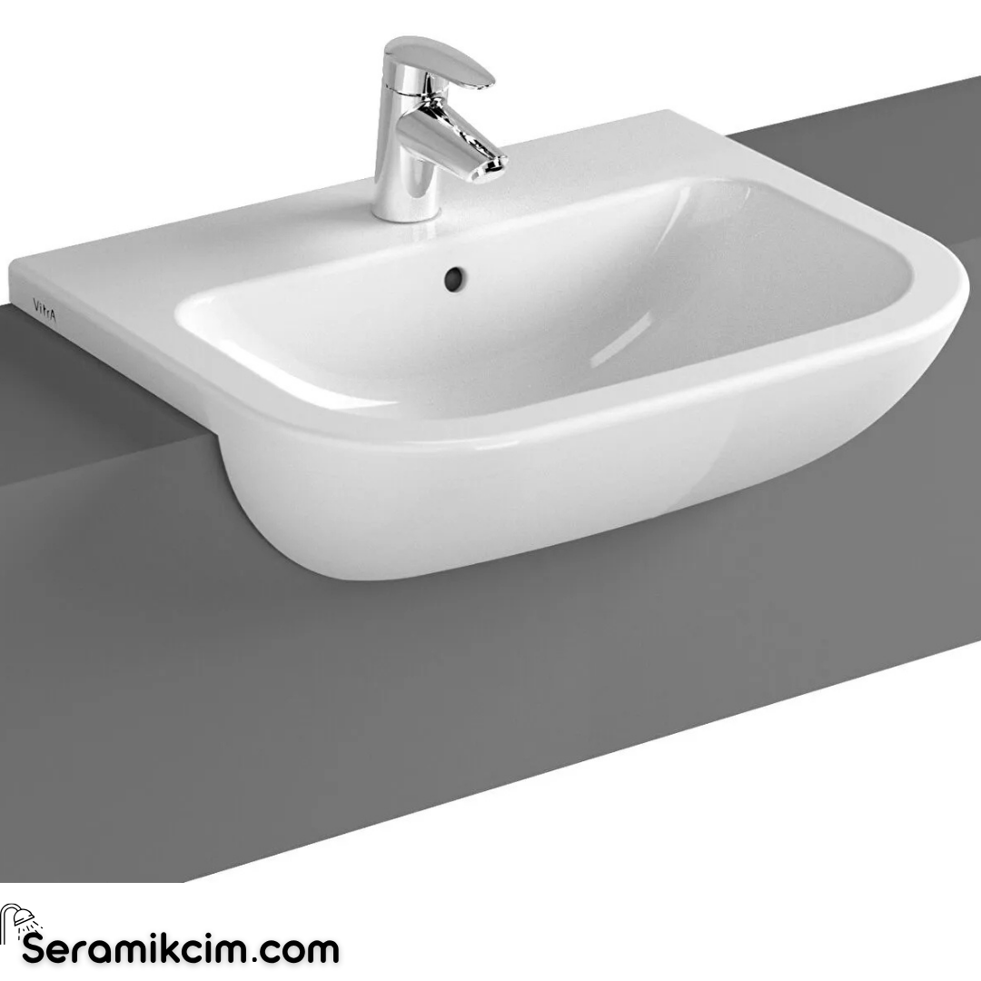 Vitra S20 Yarım Tezgah Lavabo, 55 cm 5524B003-0001