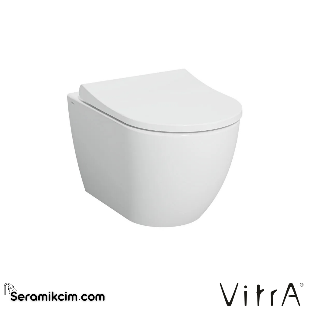 VitrA S60 Asma Klozet SmoothFlush, Gizli Montajlı, 54 cm Taharet Borulu, Taharet Borusu Girişi Sıva Altı Uygulamalı, Beyaz - 7510L003-0090