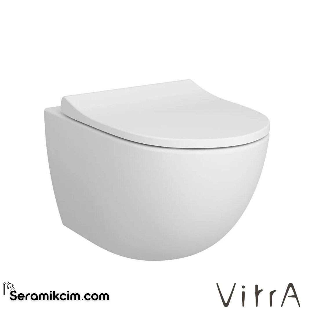 VitrA Sento Asma Klozet Rim-ex, Gizli Montajlı, 54 cm Taharet Borulu, Taharet Borusu Girişi Sıva Altı Uygulamalı, Mat Beyaz - 7748B001-0559