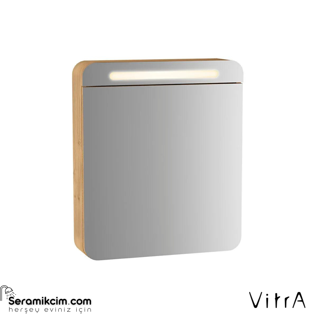 Vitra Sento Aydınlatmalı Dolaplı Ayna, 60 Cm, Açık Meşe, Sol