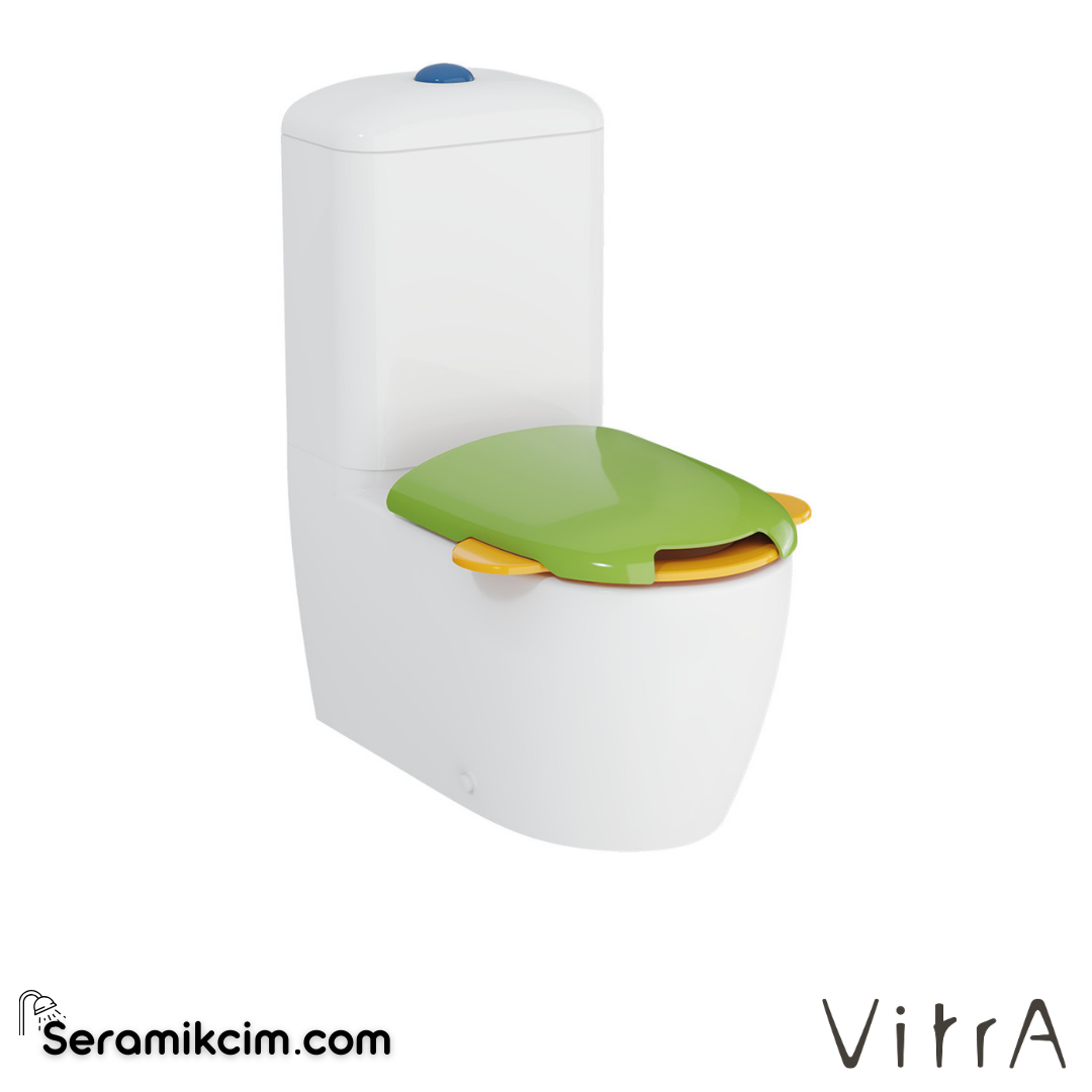 VitrA Sento Kids Takım Klozet SmoothFlush, Duvara Tam Dayalı, 58 cm Taharet Borulu, Beyaz - 7362B003-0092
