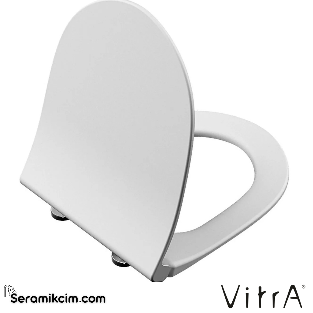 VitrA Sento Klozet Kapağı Slim, Duroplast, Üstten Sıkmalı Yavaş Kapanır, Kolay Sök-Tak, Metal Menteşeli, Mat Beyaz 120-401R009 - 120-401R009