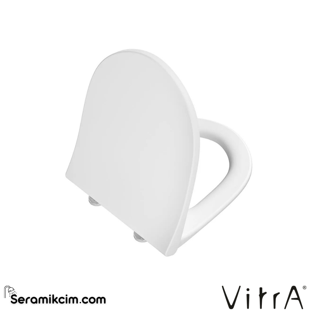 VitrA Sento Klozet Kapağı Slim, Duroplast, Üstten Sıkmalı Yavaş Kapanır, Kolay Sök-Tak, Metal Menteşeli, Mat Beyaz 130-401R009 - 130-401R009