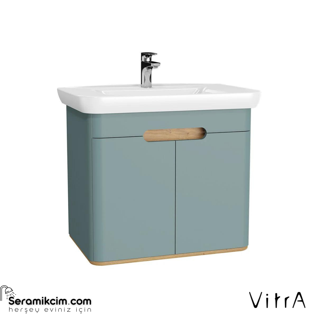Vitra Sento Lavabo Dolabı, 80 Cm, Kapaklı, Ayaksız, Mat Fiyord Yeşili