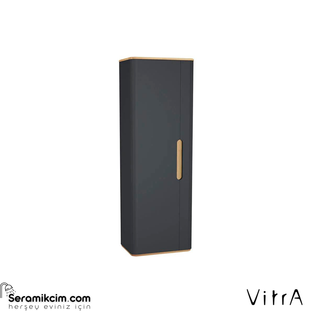 Vitra Sento Temizlik Gereçleri Boy Dolabı, 55 Cm, Mat Antrasit, Sol