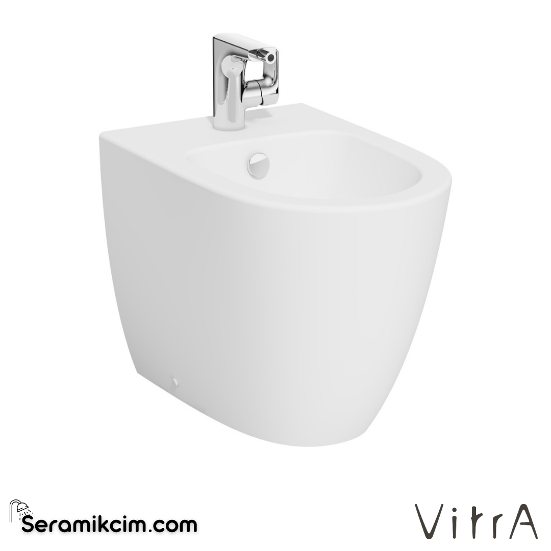 VitrA Sento Yerden Bide Duvara Tam Dayalı, 54 cm Tek Armatür Delikli, Su Taşma Delikli, Yanlardan Deliksiz, Mat Beyaz - 5986B001-0288