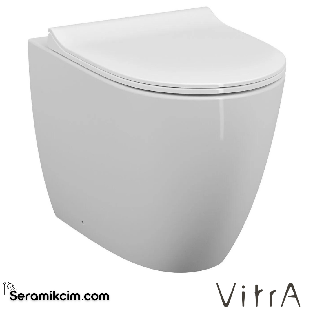VitrA Sento Yerden Klozet Duvara Tam Dayalı, 54 cm Taharet Borulu, Taharet Borusu Girişi Sıva Altı Uygulamalı, Beyaz - 5985B003-0090