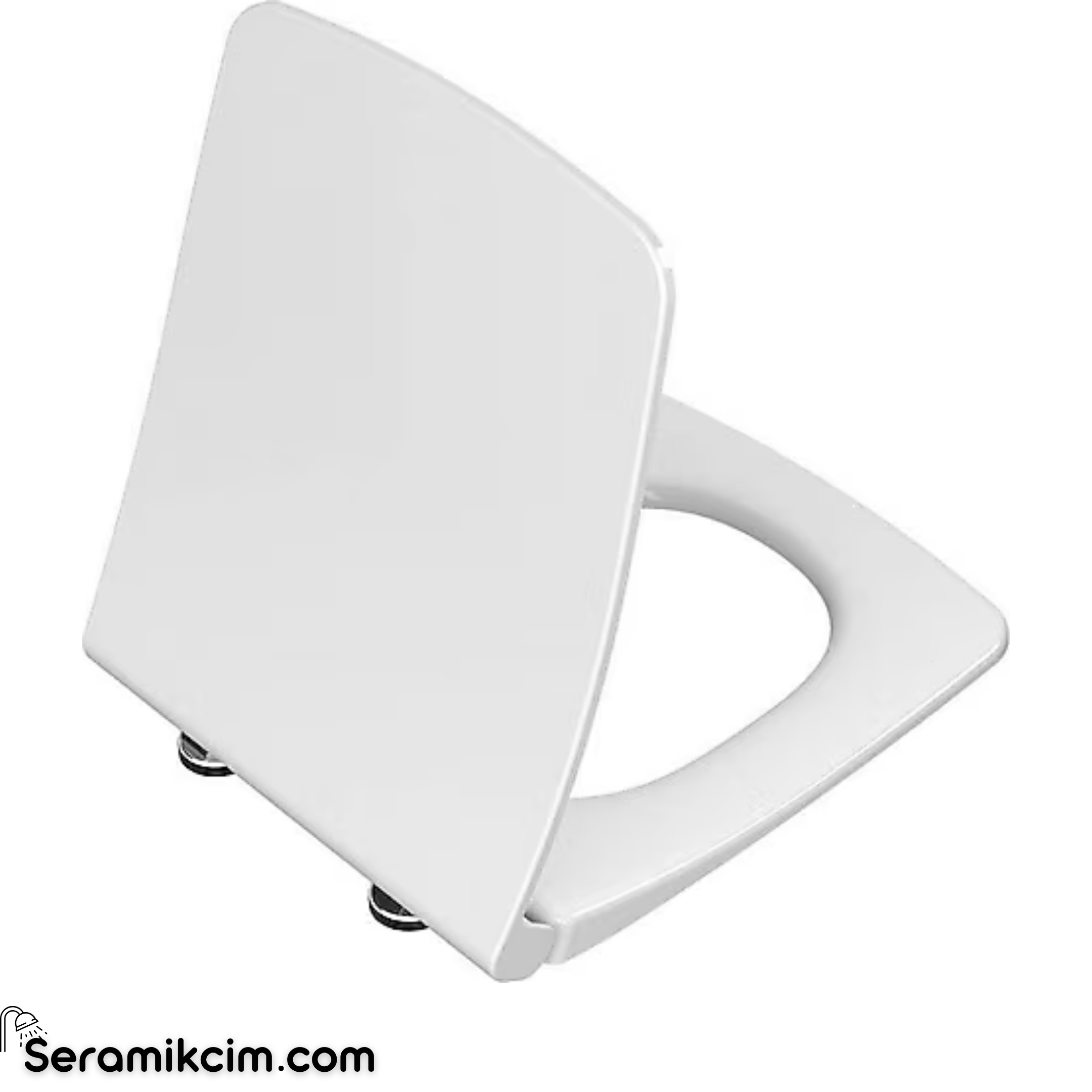 Vitra Square Klozet Kapağı Slim Etekli Duroplast Üstten Sıkmalı Yavaş Kapanır Kolay Sök-Tak Metal Menteşeli Beyaz 212-003R009