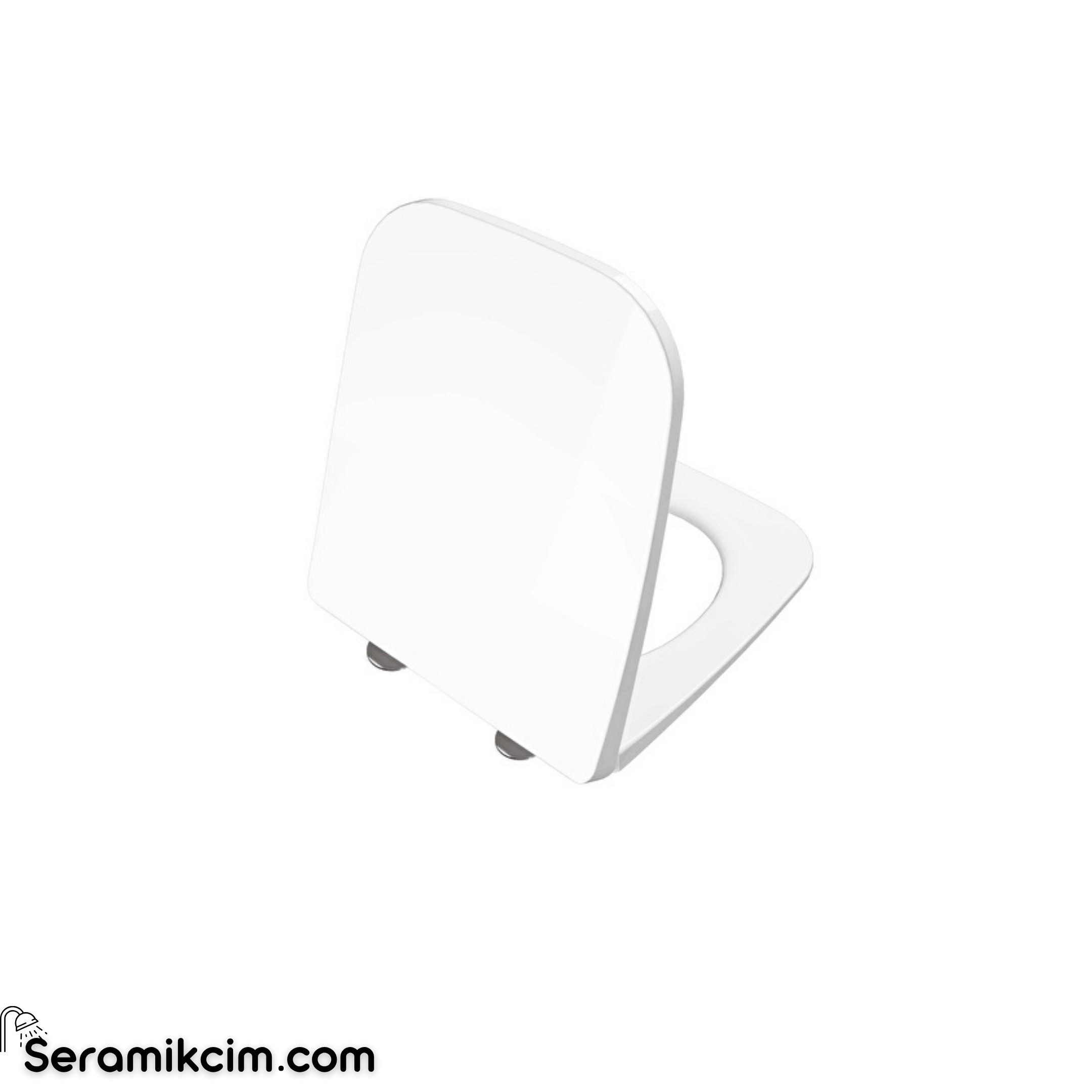 Vitra Square Klozet Kapağı Super Slim Etekli Duroplast Üstten Sıkmalı Yavaş Kapanır Kolay Sök-Tak Metal Menteşeli Beyaz 207-003R009