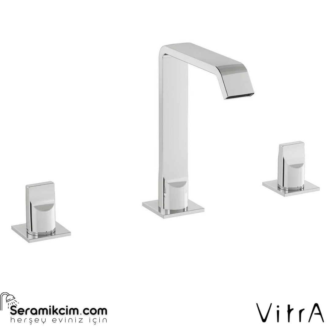 Vitra Suit 3 Delikli Lavabo Bataryası, Krom
