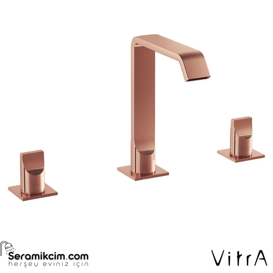 Vitra Suit 3 Delikli Lavabo Bataryası, Soft Bakır