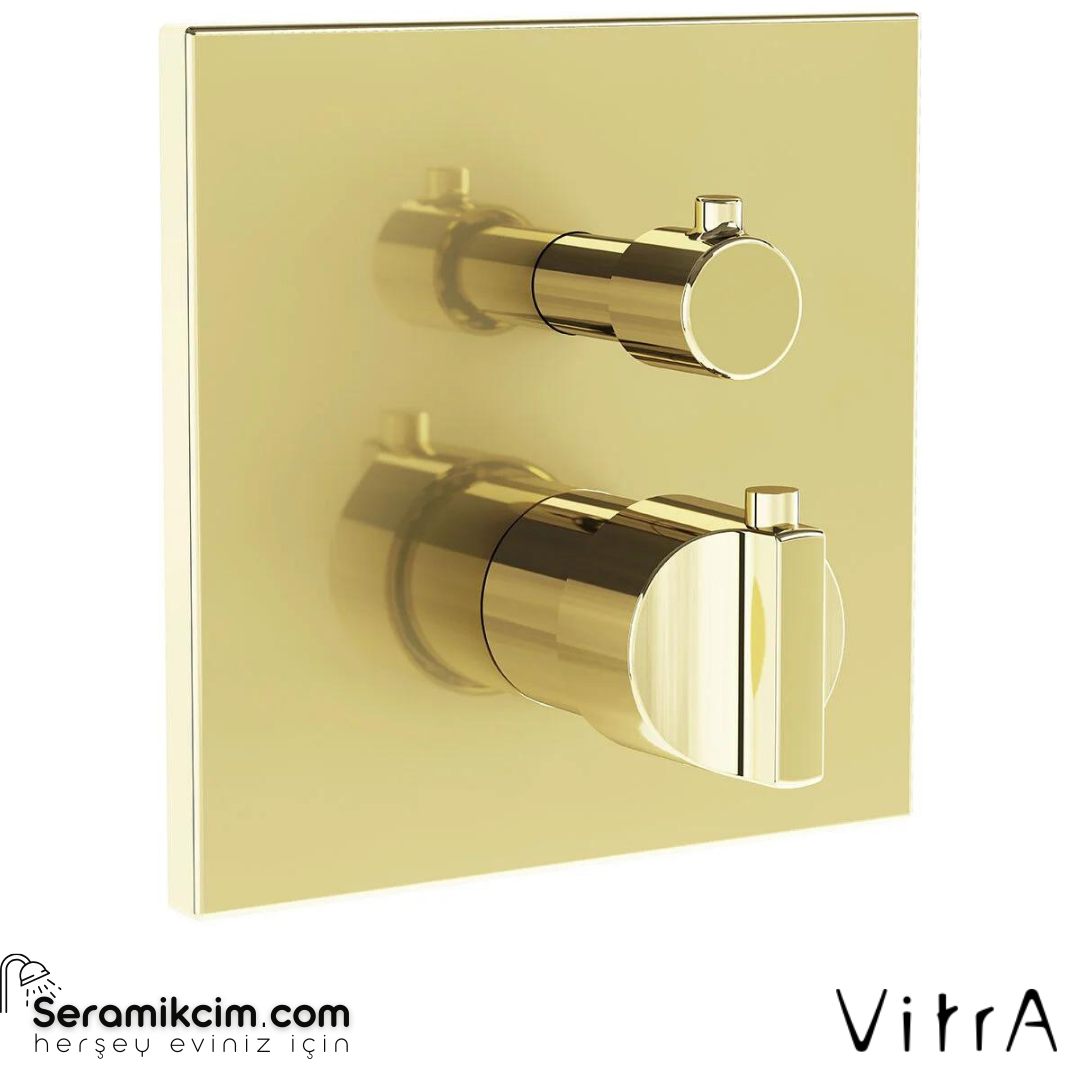 Vitra Suit Ankastre Duş Bataryası V-Box Sıva Üstü, Soft Altın
