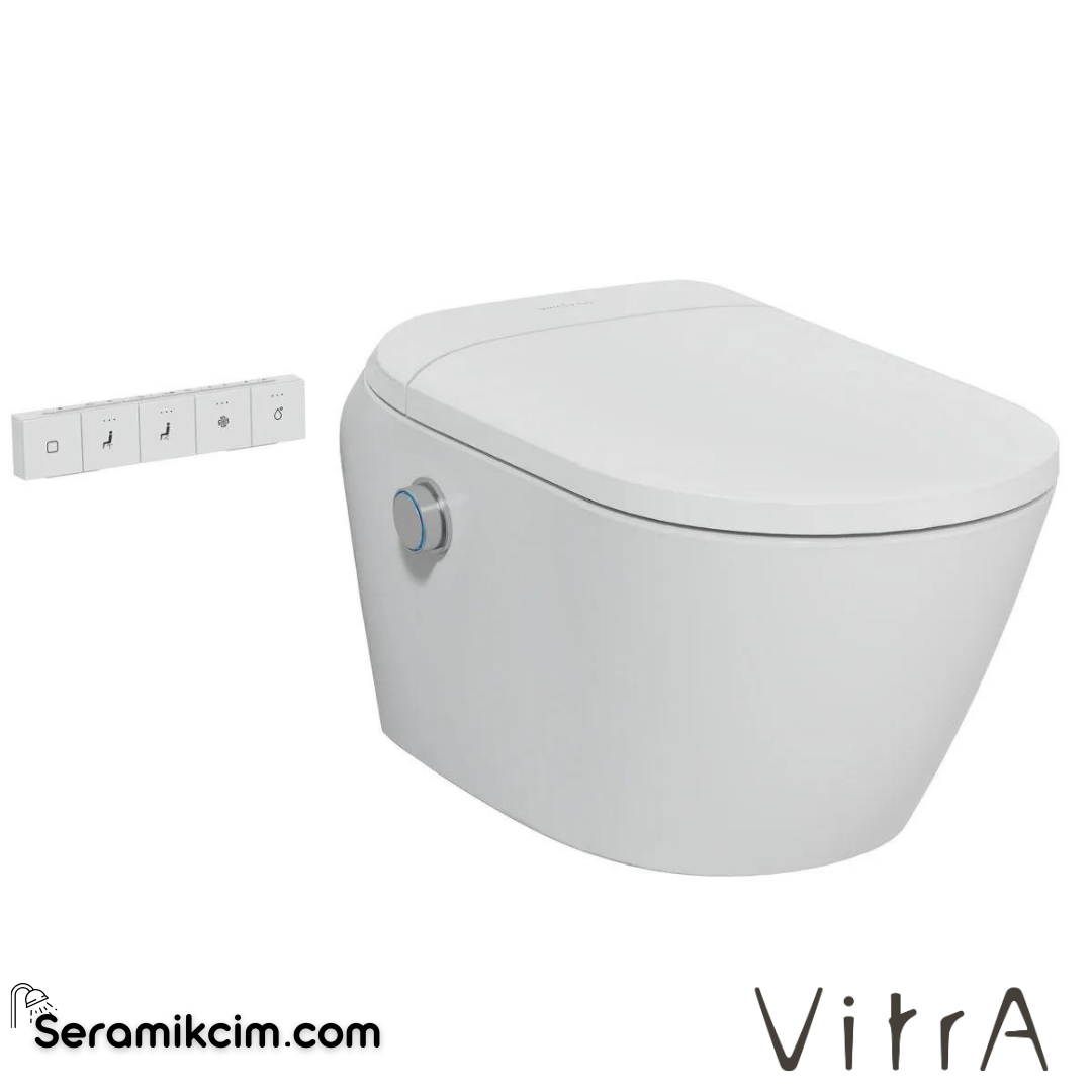 VitrA V-Care Ultra Akıllı Asma Klozet 60 cm Temassız, Taharet Borulu, Beyaz - 7234B003-6222