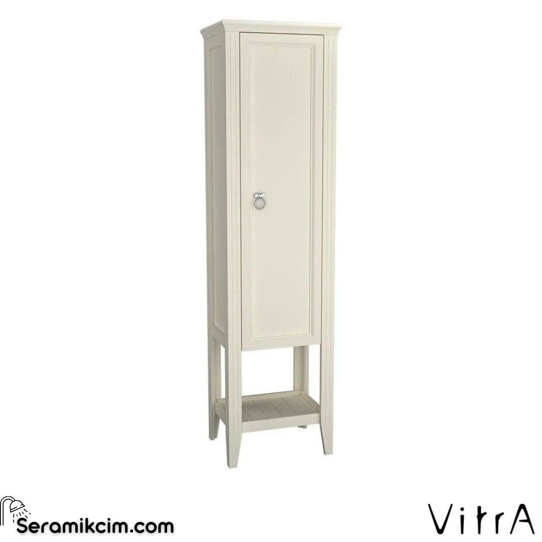Vitra Valarte Boy Dolabı, 55 Cm, Krom Kulplu, Mat Fildişi, Sağ