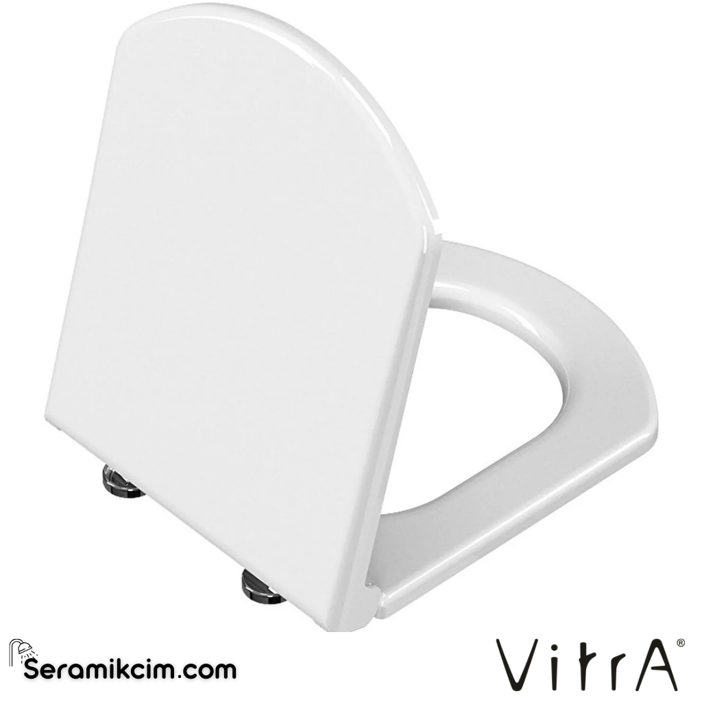 VitrA Valarte Klozet Kapağı Duroplast, Üstten Sıkmalı Yavaş Kapanır, Kolay Sök-Tak, Metal Menteşeli, Beyaz 124-003R009 - 124-003R009