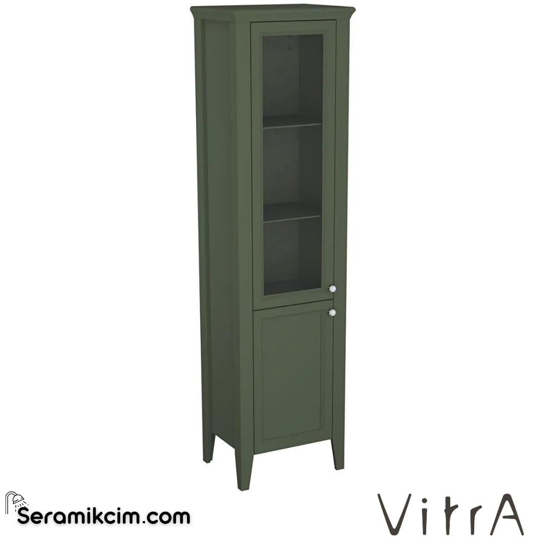Vitra Valarte Neo Cam Kapaklı Boy Dolabı, 55 Cm, Retro Yeşil, Sol - 65808