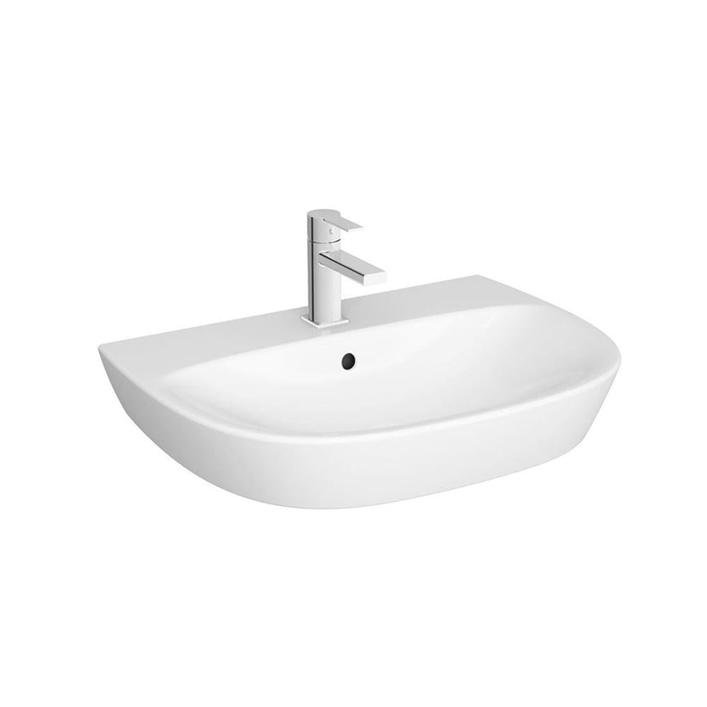 VitrA Zentrum Lavabo 60x48 cm Tek Armatür Delikli, Su Taşma Delikli, Beyaz - 7276L003-0001