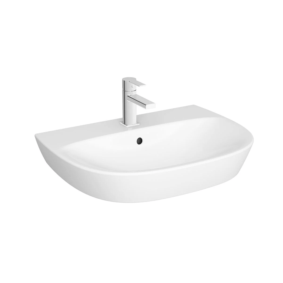 VitrA Zentrum Lavabo 65x48 cm Tek Armatür Delikli, Su Taşma Delikli, Beyaz - 7275L003-0001