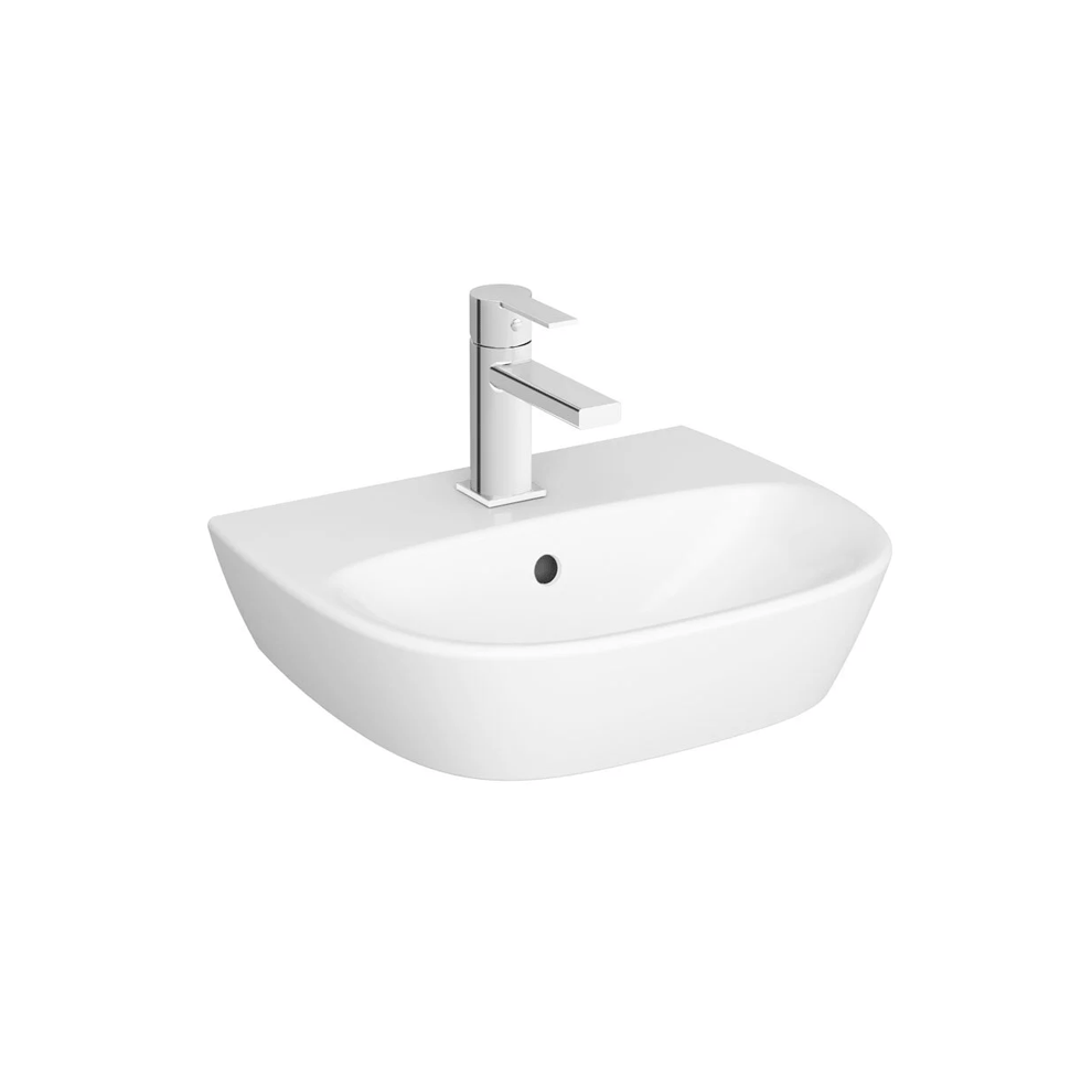 VitrA Zentrum Lavabo Kompakt, 45x36 cm Tek Armatür Delikli, Su Taşma Delikli, Beyaz - 7278L003-0001
