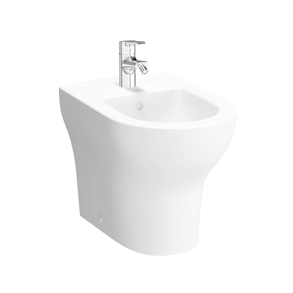 VitrA Zentrum Yerden Bide Duvara Tam Dayalı, 52 cm Tek Armatür Delikli, Su Taşma Delikli, Yanlardan Deliksiz, Beyaz - 5796L003-0288