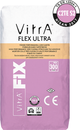 VitrAFix Flex Ultra Gri C2TE S2 Sınıf 25 kg Flex Seramik Yapıştırıcı