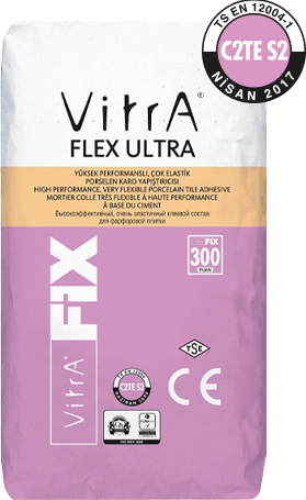 VitrAFix Flex Ultra Gri C2TE S2 Sınıf 25 kg Flex Seramik Yapıştırıcı