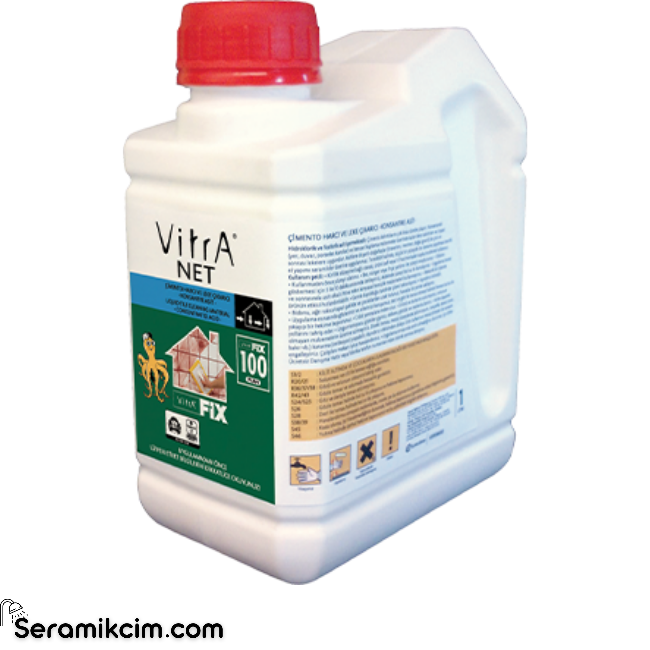 VitrAFix Net Şeffaf Seramik Fayans Karo Temizleyicisi 1 lt F33100001