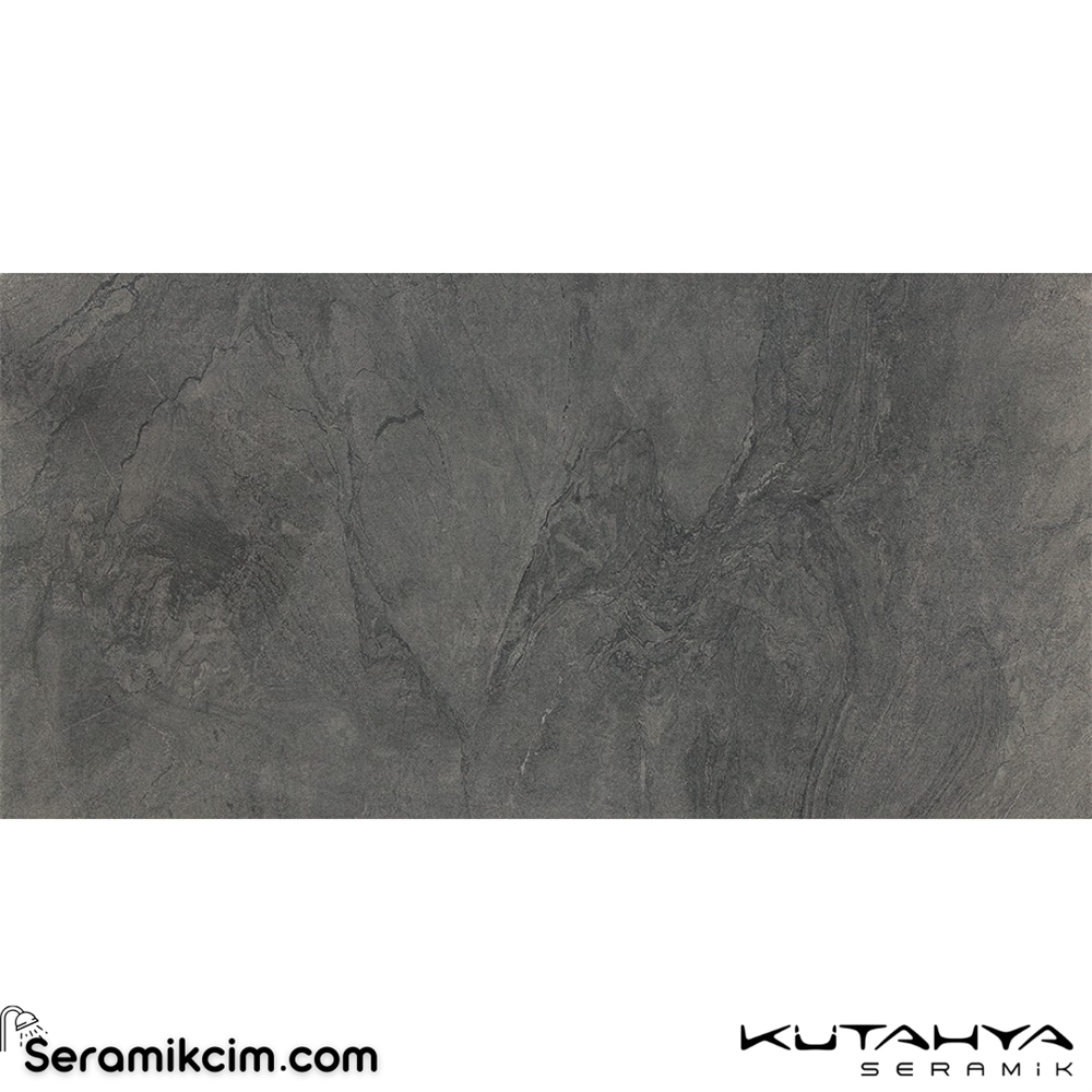 Kütahya Seramik 60x120 Atlantis Antrasit Rektifiye Lappato 1. Kalite