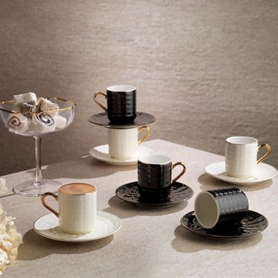 Schafer Glossy 6 Kişilik Kahve Fincan Takımı 12 Parça-Asorti01