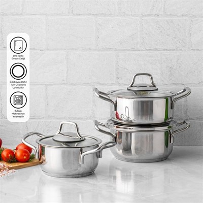 Emsan Demre 6 Parça Midi Tencere Seti