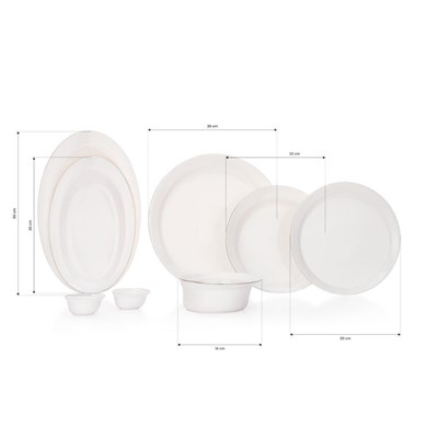 Schafer Superfine Bone Lux Yemek Takımı 56 Parça-Platin