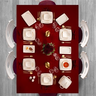 Emsan Hale Gold Fine Bone Yemek Takımı 60 Prç Kare