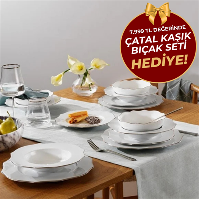 Schafer Galio Yemek Takımı 48 Parça-Platin