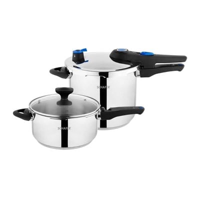 Schafer 1S2419-27002-INX01 Gusto Chef 2 li Düdüklü Tencere Seti 4+7 L 4 Parça-Inox