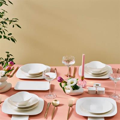 Karaca Stream Bone Curve Corner Gold 53 Parça Yemek Yakımı