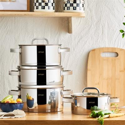 Emsan Mımosa 8 Prç Çelik Tenc Seti