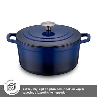 Emsan Fortino Cast Döküm Cream 4 Prç Tencere Seti Dark Blue