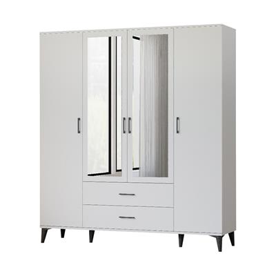 Levent Vera 4 Kapılı Dolap Beyaz / Beyaz