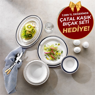 Schafer Superfine Bone Delicea Yemek Takımı 56 Parça-Gold