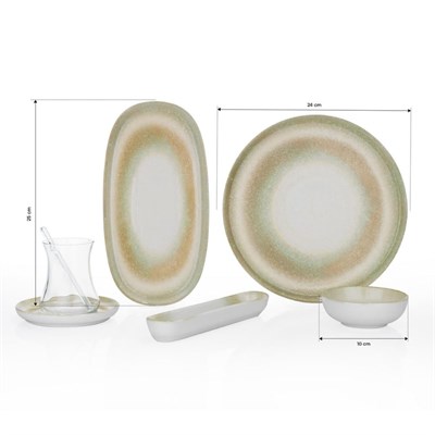 Schafer 1s4234-02001-yşl01 Lora Kahvaltı Takımı 32 Prç Yeşil