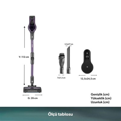 Homend Dustrider 1266H Dikey Şarjlı Süpürge