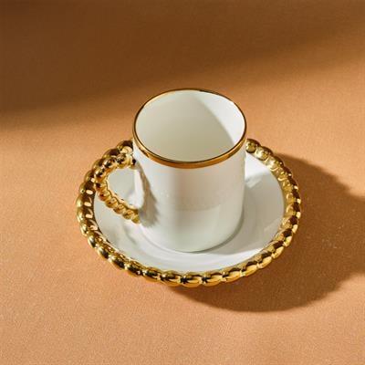 Karaca Boncuk 6 Kişilik 80 Ml Kah, Beyaz